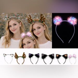 Kid’s Antler Cat Ear Headband Set 🐱 🦌